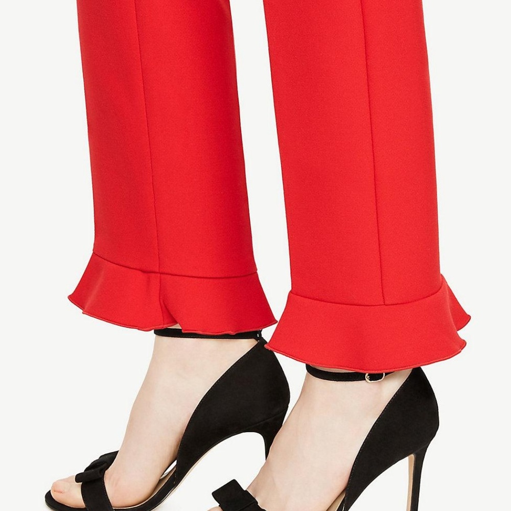 Ankle Pants with Ruffle/ New - Picture 2 of 4